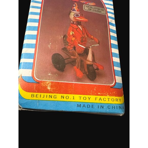 Vintage Wind-Up Duck On Bike Toy With Box Beijing No.1 Toy Factory Collectible - Picture 4 of 11